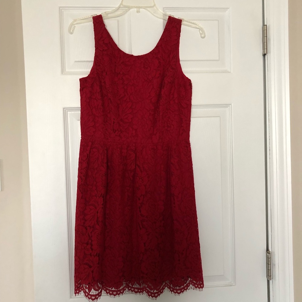 Loft Outlet petite red lace dress